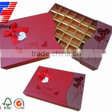 Custom exquisite and high quality paper chocolate box hot sale