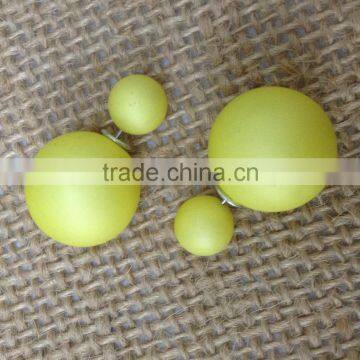 Fashion Imitation Double Ball Stud Pearl Earrings For Women photo-5