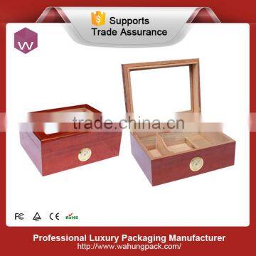 Cigar storage box wood window display case cigar