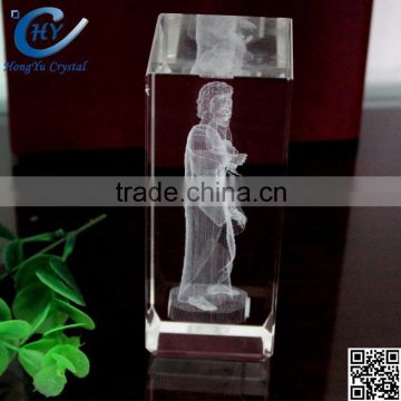 2015 new design religious 3D crystal laser gifts