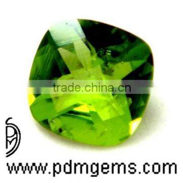 Peridot Cushion Checkerboard Briolette For Diamond Ring From Wholesaler