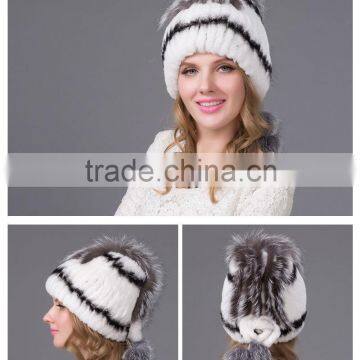 Women's Mink Fur Bubble Hats Beanie Hats Multicolor