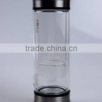 Borosilicate Glass Tea/Office Cup With Stainless Steel Lid And Filter/Strainer