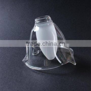 China Supplier Hanging Wall Flower Shape Mouth Blown Pyrex Glass Lamp Shade ,best-selling Home Decoration Glass Lamp Cover photo-2