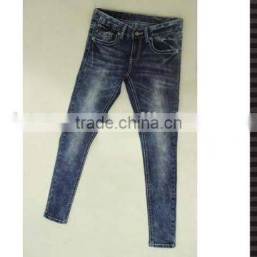 Ladies Jeans Pent Middle Washing Effect photo-2