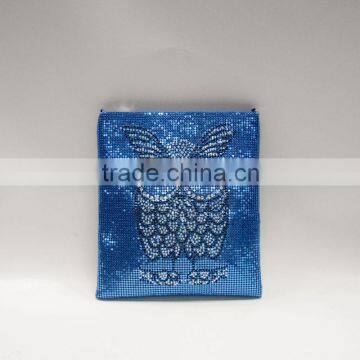 New Arrival Owl Pattern Aluminum Mesh Clutch Bag