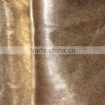 Hot sell rexine fabric surface with metallic foil for fashion shoes lady usage