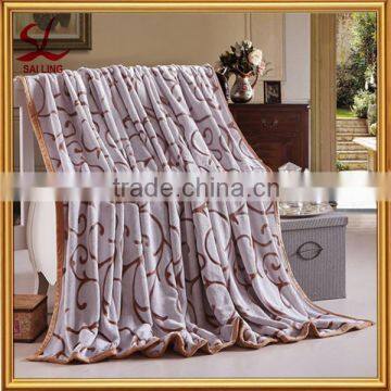 Collection King/Queen Size Thick Fleece Blanket Floral Embossed Sherpa Throw Blanket