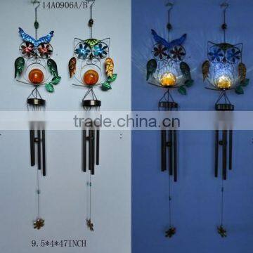 S/2 solar owl garden wind chime