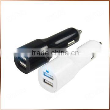 Mobile Phone Car Battery Charger White 5V Double USB Charger 2A