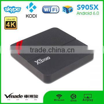 new prodcut X9pro Android 6.0 Marshmallow android smart tv TV BOX Amlogic S905X