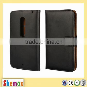 2015 Wholesale alibaba leather flip cover case for Motorola Moto X Play