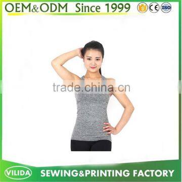 Bulk Fitness Bodybuilding Tank Top Bamboo Fiber Cotton Plain Custom Women Grey Tank Top OEM