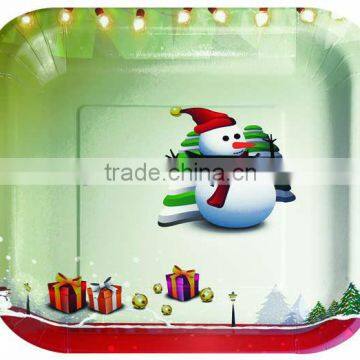 Christmas Custom Printed Shaped Paper Snack Plate/dinner Plates photo-4