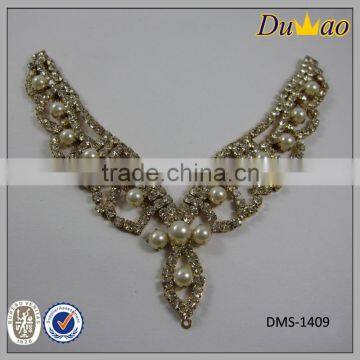 V Shanpe Rhinestone and Pearl Metal Ladies Shoe Parts Shoe Ornaments