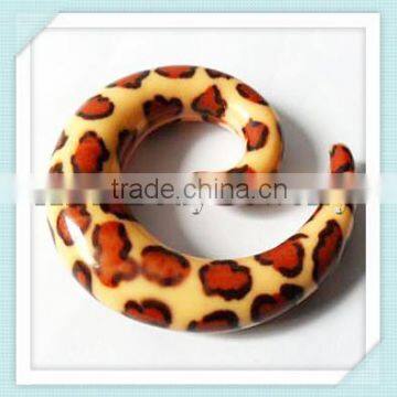 UV Acrylic print leopard ear spiral plug/expander/strecher (3mm-10mm)