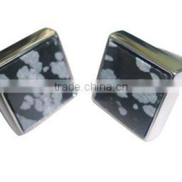 titanium cufflink with semi-precious stone/ cuff link/metal cufflink