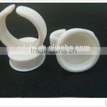 100 PCS Permanent Makeup Disposable Finger Ring Ink Cups With Sponge, Disposable Eyebrow Rings Caps