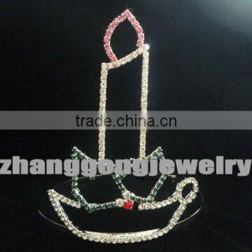 Colored rhinestone Christmas pageant tiara