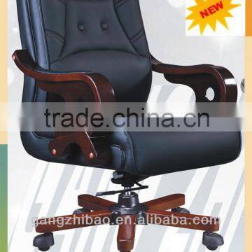 swivel wood boss chair ,italian leather swivel chair AB-045