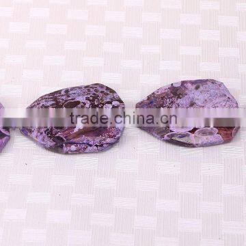 Full Strand Natural Agate Gem Stone Beads, Charm Purple Ocean Agate Stone Beads For Jewelry Making photo-3