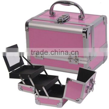 Makeup Cosmetic Train Case Aluminum Box Black