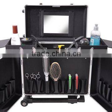 rolling trolley makeup case with many pocket inside HX-SX066