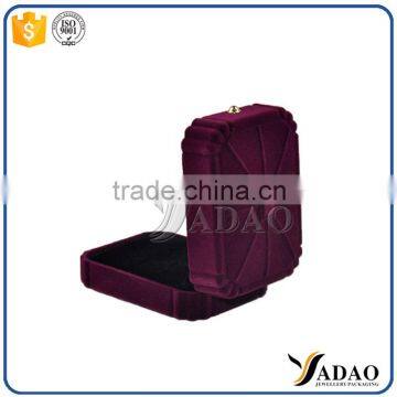 Customized With Botton Flocking Velvet Cover Ring Packaging Box photo-6