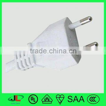 Junlong VDE flat electrical cable EU 2 round pin power cable plug