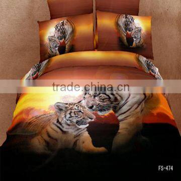 3D reactive printed tiger design bedding set with a hign quality and low peice