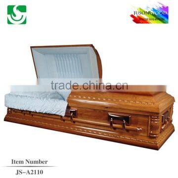 JS-A2110 solid wood funeral American casket