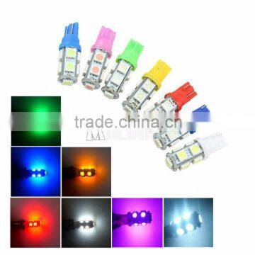 T10 9SMD White 5050 Car 194 168 192 W5W 9 SMD Light Automobile Bulbs Lamp Wedge Interior 12V LED Light