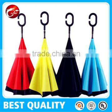 C handle double layer inside out car umbrella