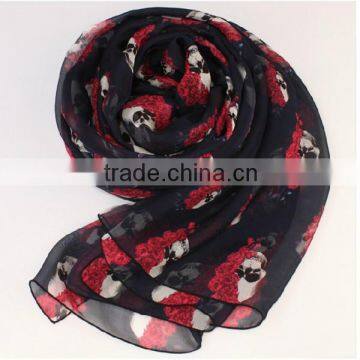 2014 Chiffon Skull Scarf Fashion Scarf