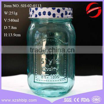 food packaging glass jars glass mason jar in light blue color