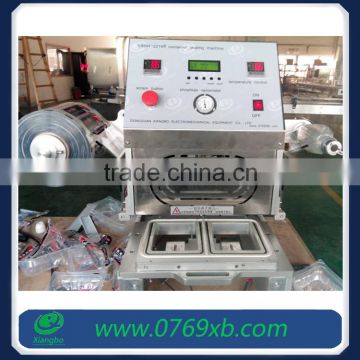 Manual square tray cup lid sealing machine