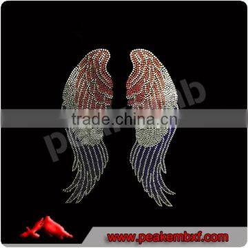 Wholesale July 4th Wings Rhinestone Applique Transfer for Shirts