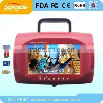 Portable DVD CD MP3 Boombox Player with USB/TV/FM