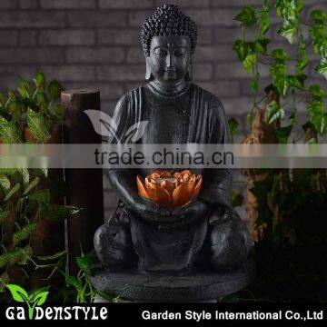 Wholesale Polyresin Figures Buddha Statue Solar Battery Operated LED Lighting