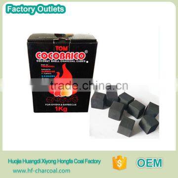 1kg pack natural cube lump charcoal for hookah