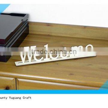 WELCOME Home Door White Wooden Word Sign