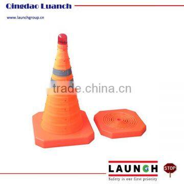 orange color retractable cone for traffic safety