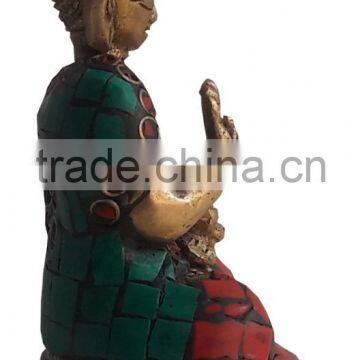 Brass Buddha Statue With Stone Finish photo-4
