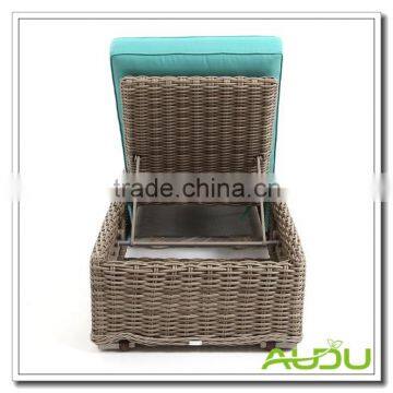 Audu Seattel Wicker Outdoor Sun Lounger photo-6