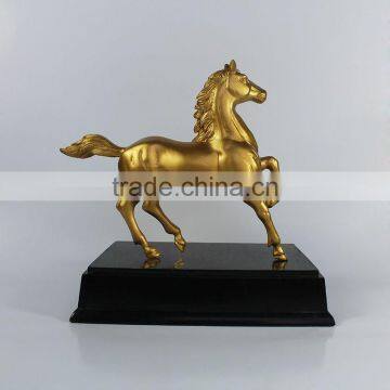 Resin Gold Plate Horse Modern Sculpture photo-5
