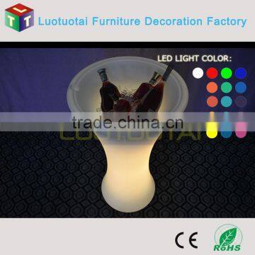High-grade Floor Stand LED Lighting PE Ice Bucket/wine Cooler/flower Port /wine Holder/bar Ice Bucket LTT-CF17