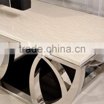 Fashion tv Unit/marble Top Stainless Steel With MDF Led tv Unit photo-3
