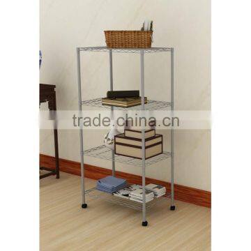 4-Tier Carbon Steel Black Shelf Storage Wire Metal Rack Shelving Suitable For Kitchen Home and Office