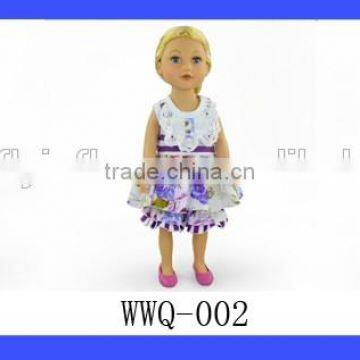 Handmade 18 Inch Doll Outfit Summer Floral Ruffle Top Ruffle Short Pants Clothing Set for Dolls photo-3