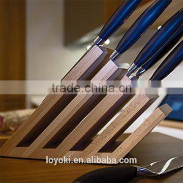 Magnetic Knife Block Solid Beech Wood 5 Panel knife holder
